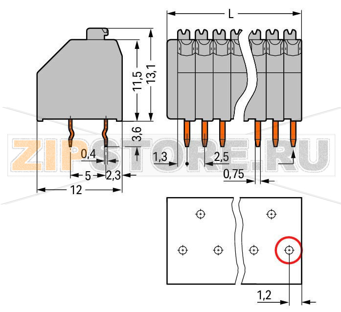 Клемма на печатную плату; нажимная кнопка; 0,5 мм; Шаг контактов 2,5 мм; 9-пол.; Push-in CAGE CLAMP®; 0,50 mm; оранжевые Wago 250-409/000-012 Компактные клеммные колодки с нажимными кнопкамиПростой монтаж одножильных проводников путем вставкиМонтаж / извлечение тонкожильных проводников при помощи нажимных кнопокУгол ввода проводника 45° обеспечивает простое компактное подсоединениеИндивидуальные сочетания цветовПо запросу также доступны клеммные колодки с разделителями...