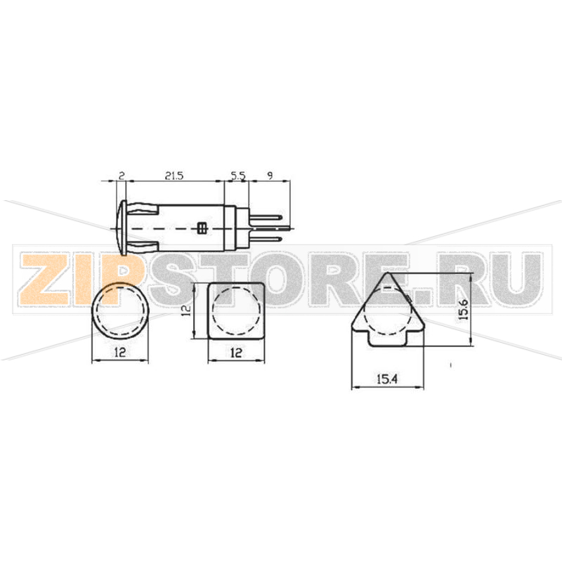 Лампа светодиодная 12 В/DC, 12 В/AC, индикаторная, круглая, синяя Signal-Construct SKGH10422 