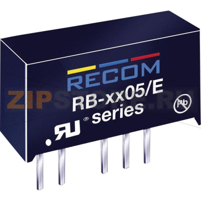 Преобразователь DC/DC, печатный монтаж, 5 В/DC, 200 mA, 1 Вт Recom RB-0505S/E 