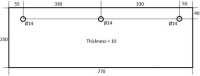 DOOR GLASS FOR OVEN 770x250x10 mm