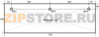 DOOR GLASS FOR OVEN 770x250x10 mm 