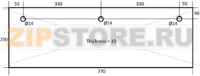 DOOR GLASS FOR OVEN 770x250x10 mm 