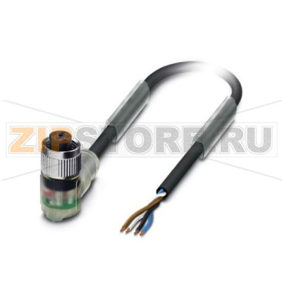 Кабель для датчика / исполнительного элемента Phoenix Contact SAC-4P- 3,0-PUR/M12FR-3L 4-полюсн., PUR без галогенов, темно-серый RAL 7021, свободный конец, к Гнездо угловой M12, А-кодирование, с помощью 3 светодиода, Длина кабеля: 3 м.Минимальный заказ: 1 шт.Упаковка: 1 шт.
