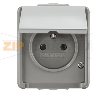DELTA FLACHE РОЗЕТКА SCHUKO С КРЫШКОЙ 16А AC 250В IP44  С ЗАЩИТОЙ ОТ БРЫЗГ С ЗАЩИТНЫМ КОНТАКТОМ И ЗАЩИТНОЙ КРЫШКОЙ НАВЕСНОГО МОНТАЖА Siemens 5UB4741 