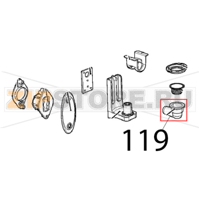 Bend for drain pipe Unox XVC 205E Bend for drain pipe Unox XVC 205EЗапчасть на деталировке под номером: 119