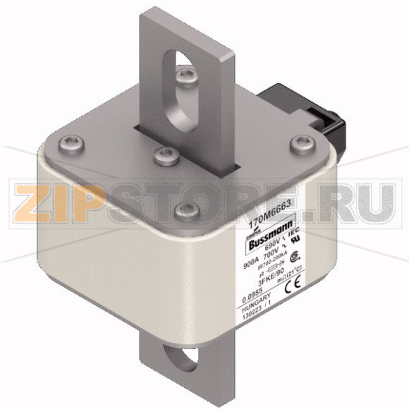 Предохранитель, 900 A, AC 690 В, 200 кА, size 3, 76x92x135 мм, aR, IEC UL Eaton FUSE 900A 690V 