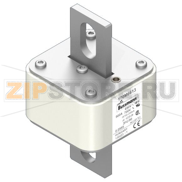 Предохранитель, 900 A, AC 690 В, 200 кА, size 3, 76x92x135 мм, aR, IEC UL Eaton FUSE 900A 690V 