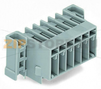 Вилка THT; 1.0 x 1.0 mm solder pin; угловые; зажимное кольцо; Шаг контактов 5 мм; 2-пол.; серые Wago 769-662/003-000