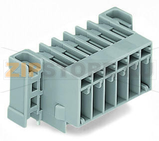 Вилка THT; 1.0 x 1.0 mm solder pin; угловые; зажимное кольцо; Шаг контактов 5 мм; 2-пол.; серые Wago 769-662/003-000 