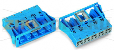 Защелкивающаяся розетка; 5-пол.; Код. I; 4,00 mm; синие Wago 770-2105 Protected against mismating and maintenance-freePush-in CAGE CLAMP® spring pressure connection technology allows solid conductors to be simply pushed into a unit.Two wire connections per pole for loops or bridgesAdditional variable coding is possible....