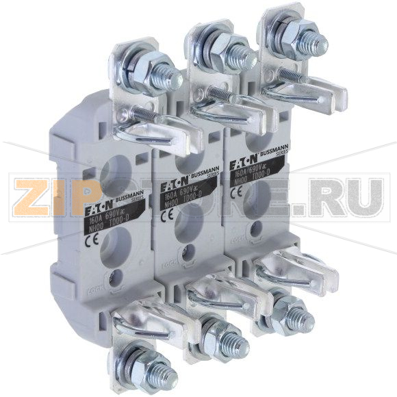 Держатель предохранителей, 160 A, AC 690 В, NH00, 3P, IEC Eaton 690V, 160A, Three-pole 