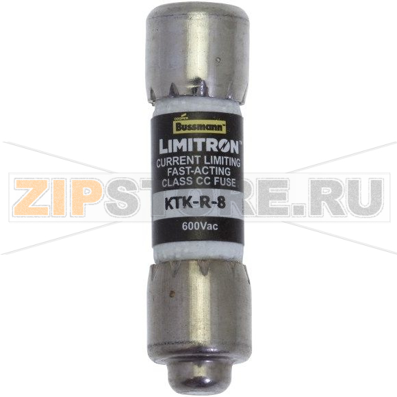 Предохранитель, 8 A, AC 600 В, 200 кА, 10x38 мм, CC, UL, быстродействующий Eaton CLASS CC FAST AC 