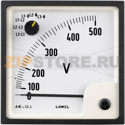Вольтметр стрелочный 0-500 В, 92x92 мм Lumel EP29 500V 