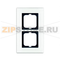 Рамка двухместная, белое стекло ABB 6758.83