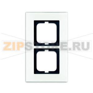 Рамка двухместная, белое стекло ABB 6758.83 