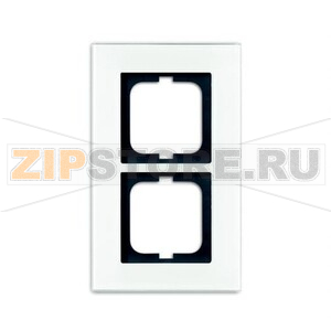 Рамка двухместная, белое стекло ABB 6758.83 