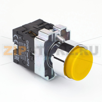 Кнопка управления, 1НО+1НЗ, IP40, без подсветки, желтая Chint NP2-BL55 