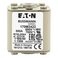 Предохранитель, 630 A, AC 690 В, 200 кА, size 1, 45x59x51 мм, aR, IEC UL Eaton FUSE 630A 690V