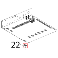 Piedino quadro 35x35, H26, nylon caricato vetro grigio Unox XF 130
