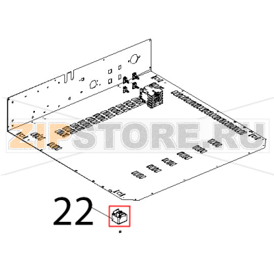 Piedino quadro 35x35, H26, nylon caricato vetro grigio Unox XF 130 Piedino quadro 35x35, H26, nylon caricato vetro grigio Unox XF 130Запчасть на деталировке под номером: 22