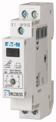 Переключатель, 2НО, светодиод 230В Eaton Z-SWL230/SS 