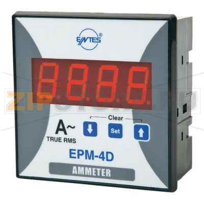 Амперметр 230 В/AC, 50 мА-5.5 A, 45-65 Гц, 46x96x96 мм Entes EPM-4D-96 