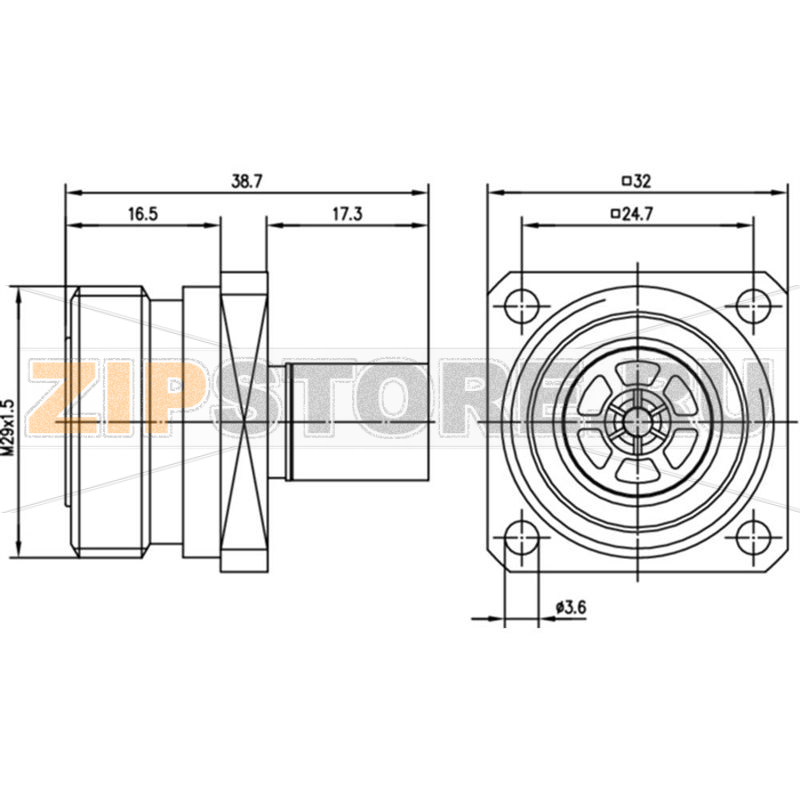 Разъем DIN 7-16, 50 Ом, 1 шт Telegärtner J01121A0147 