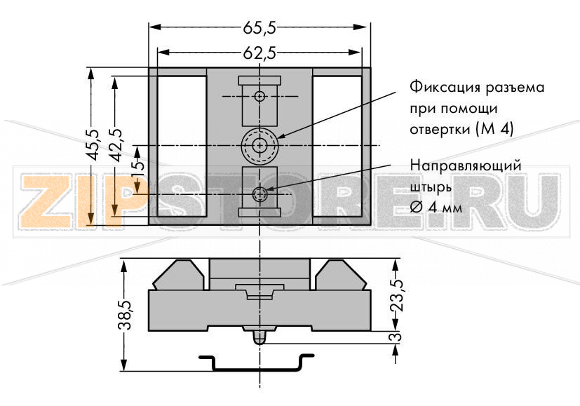 Монтажный держатель; серые Wago 288-001 