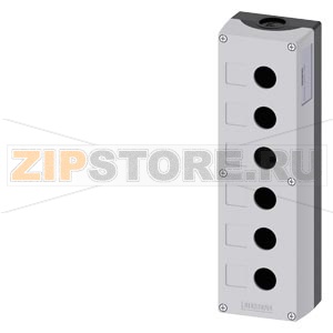 ПУСТОЙ КОРПУС ДЛЯ СБОРКИ ПОСТА УПРАВЛЕНИЯ С КНОПКАМИ, ПЕРЕКЛЮЧАТЕЛЯМИ И ИНДИКАТОРАМИ 22MM, С КРУГЛЫМИ ВЫРЕЗАМИ, МАТЕРИАЛ КОРПУСА - ПЛАСТИК, КРЫШКА КОРПУСА - СЕРАЯ, 6 КОМАНДНЫХ ТОЧЕК, ПЛАСТИК, КРЫШКА КОРПУСА С МЕСТАМИ ДЛЯ НАКЛЕИВАНИЯ МАРКИРОВОЧНЫХ ТАБЛИЧЕК 