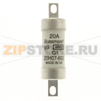 Предохранитель, 20 A, AC 660 В, DC 250 В, 80 кА, BS88/A2, 22x82 мм, gL/gG, BS Eaton 20AMP 660V ac