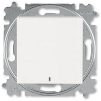 Выключатель кнопочный, одноклавишный, с подсветкой, жемчуг/ледяной ABB 2CHH599147A6068