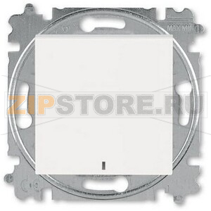 Выключатель кнопочный, одноклавишный, с подсветкой, жемчуг/ледяной ABB 2CHH599147A6068 