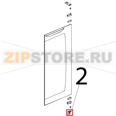 Staffa inox inferiore porta Unox XL 133 Staffa inox inferiore porta Unox XL 133Запчасть на деталировке под номером: 2