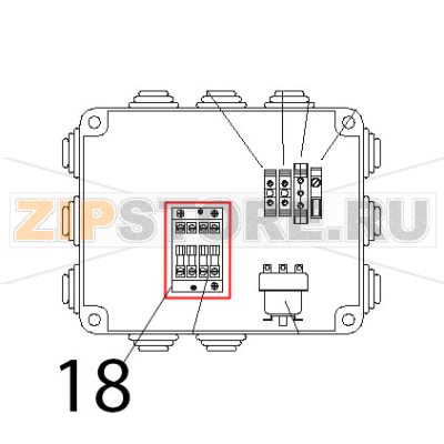 Teleruttore 4P A9/25A, ACl 230 V, 50 Hz Tecnoinox B8MFIE9 Teleruttore 4P A9/25A, ACl 230 V, 50 Hz Tecnoinox B8MFIE9Запчасть на деталировке под номером: 18