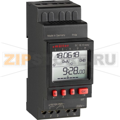 Таймер на DIN-рейку, NFC, 230 В, 16 A, 250 В Müller 18.10 easy 