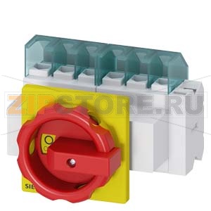 ГЛАВНЫЙ/АВАРИЙНЫЙ ВЫКЛЮЧАТЕЛЬ 6-ПОЛЮСНЫЙ IU=25, P/AC-23A ПРИ 400V=9,5KW 1НО+1НЗ, ПЕРЕДНЕГО КРЕПЛЕНИЯ КРЕПЛЕНИЕ ПО 4 ОТВЕРСТИЯМ ПОРОТНАЯ РУКОЯТКА КРАСНО-ЖЕЛТАЯ Siemens 3LD2103-4VP53 