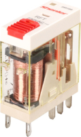 Реле миниатюрное (2CO), 8A, AC 24V с LED индикацией и кнопкой тест Shenler RFT2CO524LT