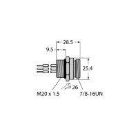 Фланец Turck RSFV 48-0.3M/M20/C1117