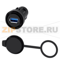 Разъем USB, 22 мм, пластмасса, цвет: черный, выбор по требованию заказчика с помощью конфигуратора SIRIUS-Act  (CIN) Siemens 3SU1900-0GA10-0AA0-Z&nbsp;Y19