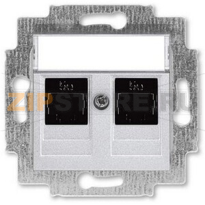 Розетка компьютерная, 2хRJ45, серебро ABB 2CHH295118A6070 