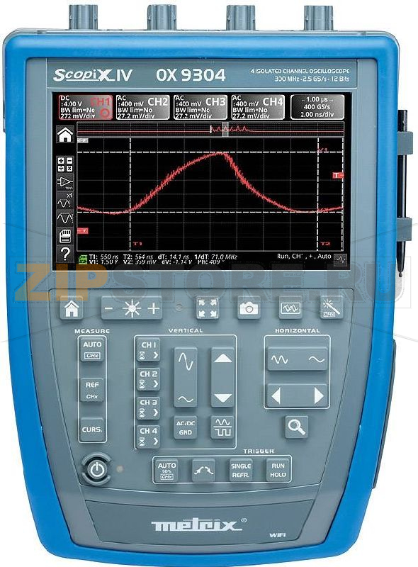 Осциллограф цифровой 300 МГц, 4 канала, 2.5 Гвыб/с, 100 KP, 12 Бит Metrix OX9304 