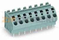 Клемма на печатную плату; 4 mm; Шаг контактов 7,5 мм; 9-пол.; CAGE CLAMP®; опция объединения; 4,00 mm; серые Wago 745-159