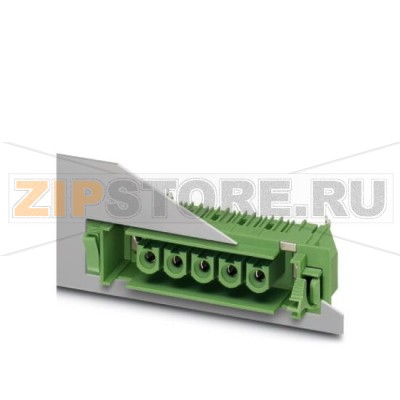 Ответная часть разъема Phoenix Contact DFK-IPC 16/ 8-GF-SH-10,16 Номинальный ток: 76 А, Расчетное напряжение (III/2): 1000 В, Полюсов: 8, Размер шага: 10,16 мм, Цвет: зеленый, Поверхность контакта: Серебро, Монтаж: пайка.Минимальный заказ: 10 шт.Упаковка: 10 шт.