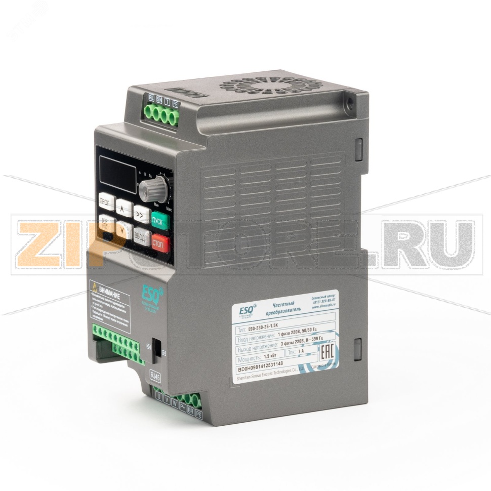 Преобразователь частоты 1.5 кВт, 220 В, 0-599 Гц, IP20 ESQ 08.04.304419 