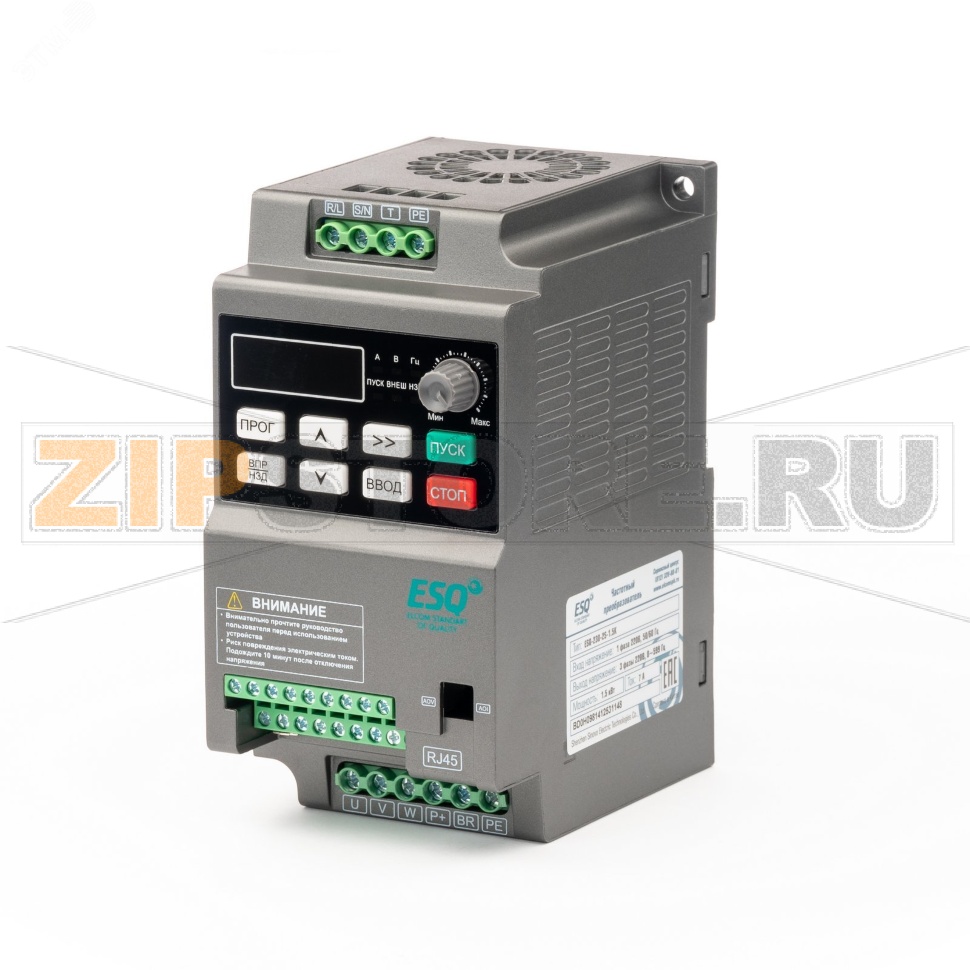 Преобразователь частоты 1.5 кВт, 220 В, 0-599 Гц, IP20 ESQ 08.04.304419 