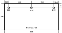 DOOR GLASS FOR OVEN 605x300x10 mm