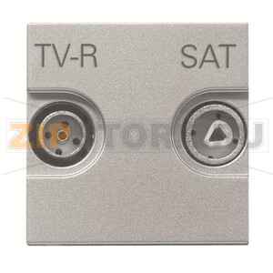 Розетка одиночная с накладкой TV-R-SAT, серебристая ABB 2CLA225130N1301 