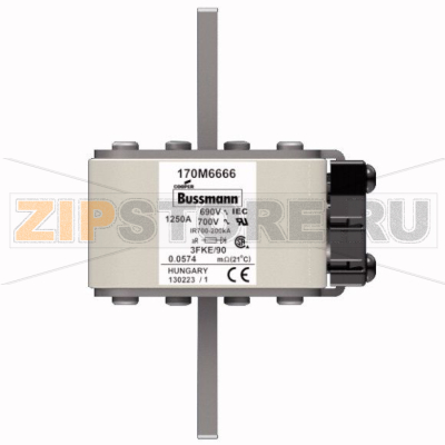 Предохранитель, 1250 A, AC 690 В, 200 кА, size 3, 76x92x135 мм, aR, IEC UL Eaton FUSE 1250A 69 