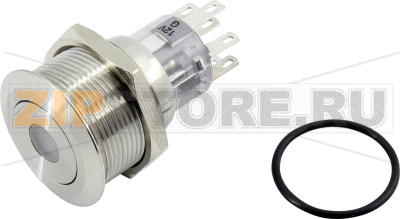 Кнопка, 2 x выкл/вкл, с фиксацией, 1 шт TRU Components TC-GQ22-A-22ZD/B/12V/S203 
