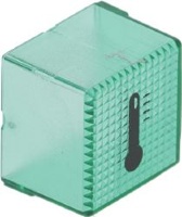 КОЛПАЧОК ДЛЯ КНОПКИ С ЗЕЛЁНОЙ ШЕЛКОГРАФИЧЕСКОЙ ПЕЧАТЬЮ